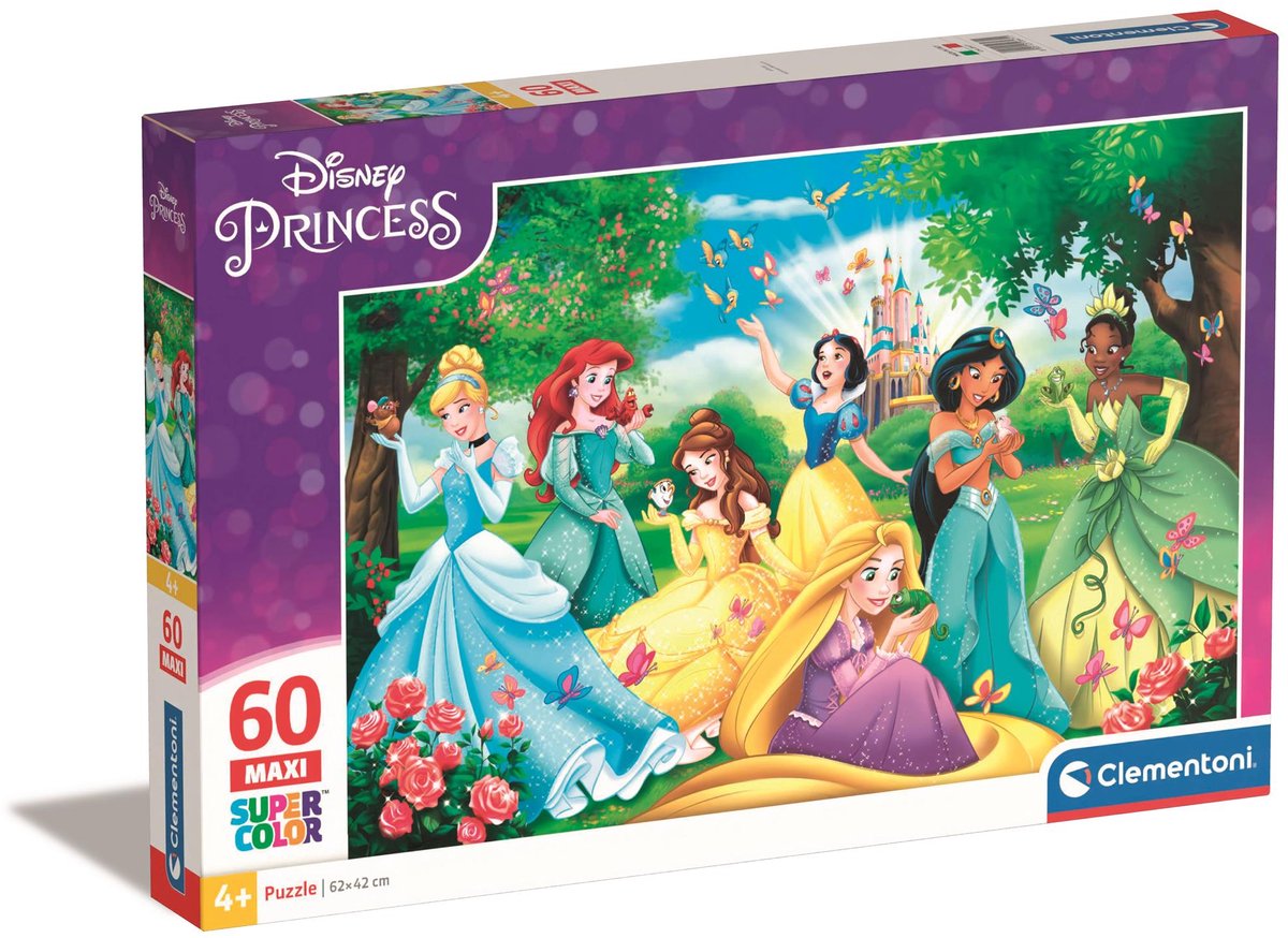Clementoni - Puzzel - 60 Stukjes - Princess Thema - Kinderpuzzel - Vanaf 4 Jaar