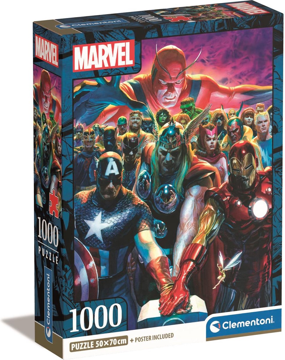 Clementoni - Puzzel - Marvel Avengers - 1000 stukjes - met poster - vanaf 14 jaar