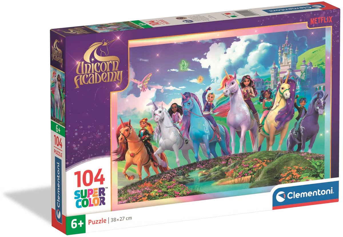 Clementoni - Puzzel - Unicorn Academy - 104 stukjes - Super Color - vanaf 6 jaar