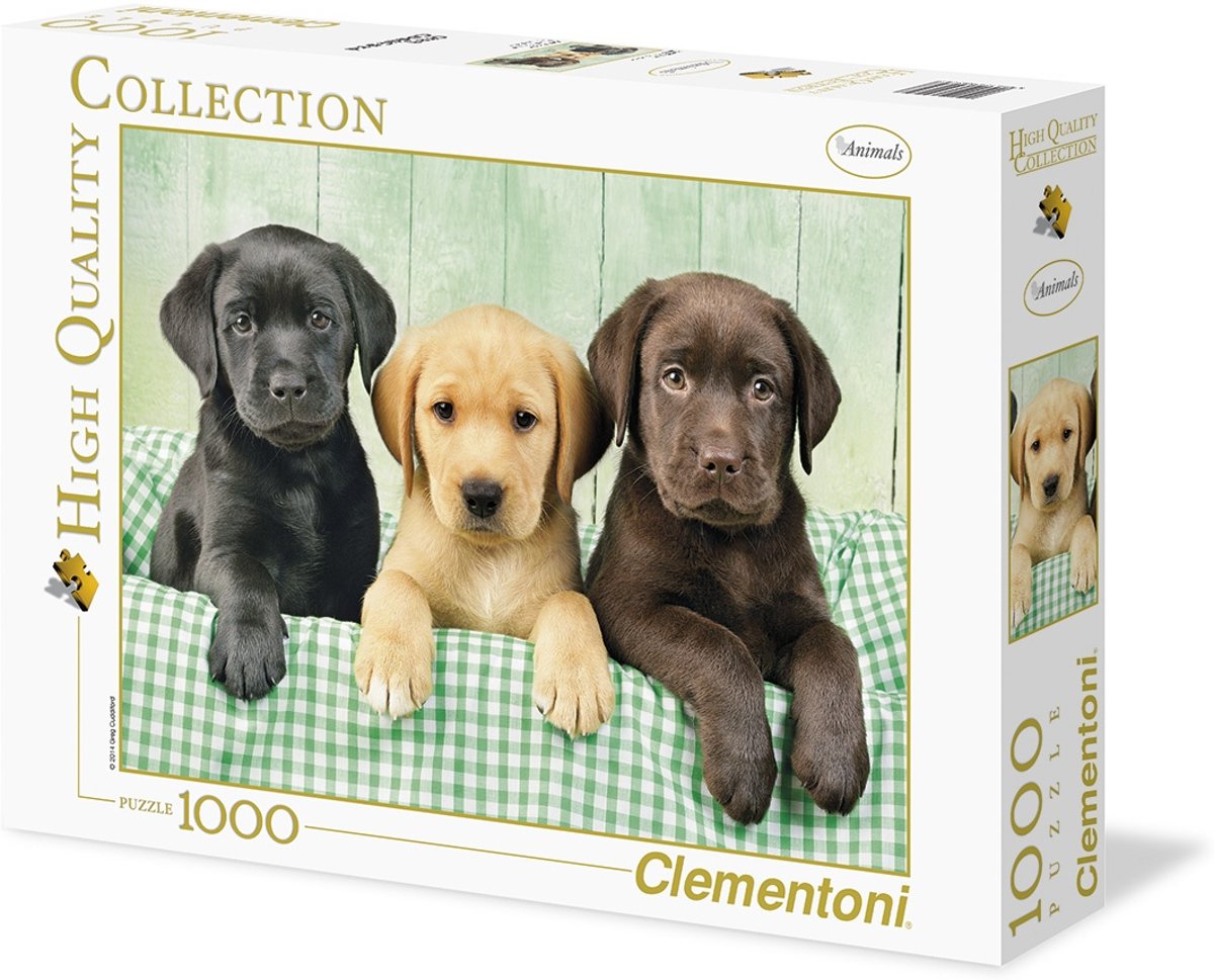 Clementoni Legpuzzel Drie Labradors 1000 Stukjes