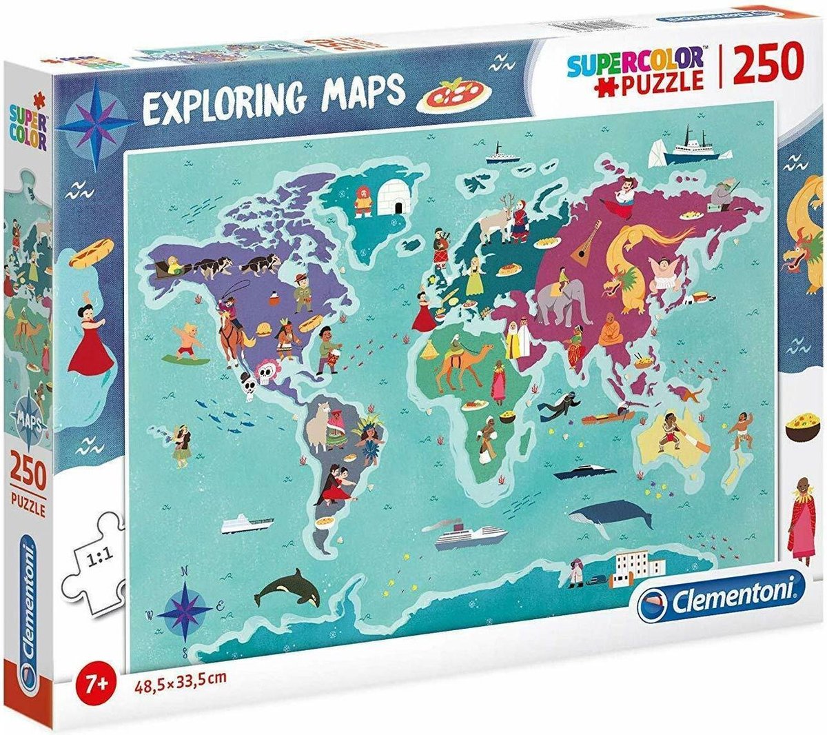 Clementoni Legpuzzel Exploring Maps: Cultuur 250 Stukjes