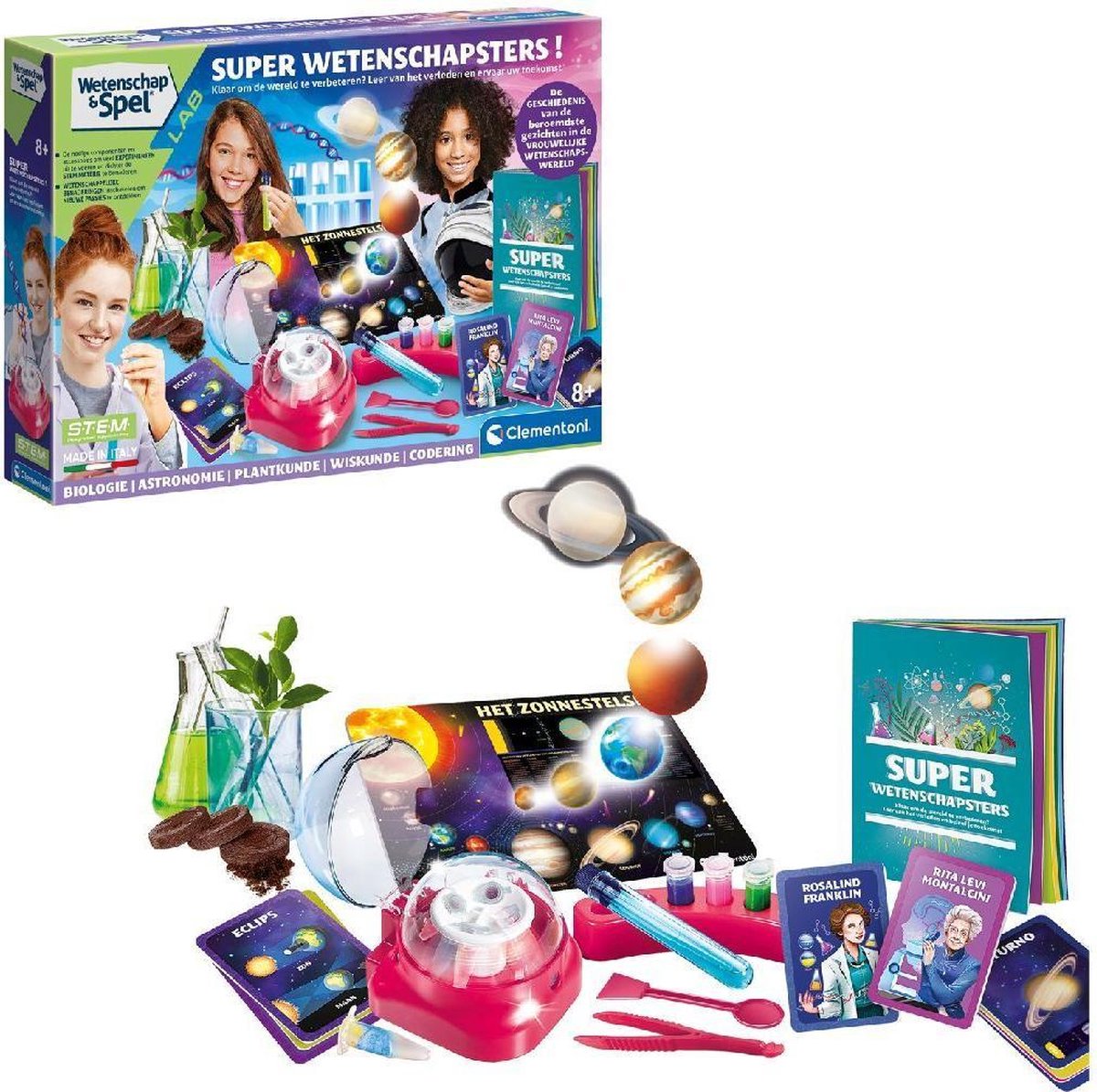 Clementoni Speelset Super Wetenschapsters! Meisjes 6-delig
