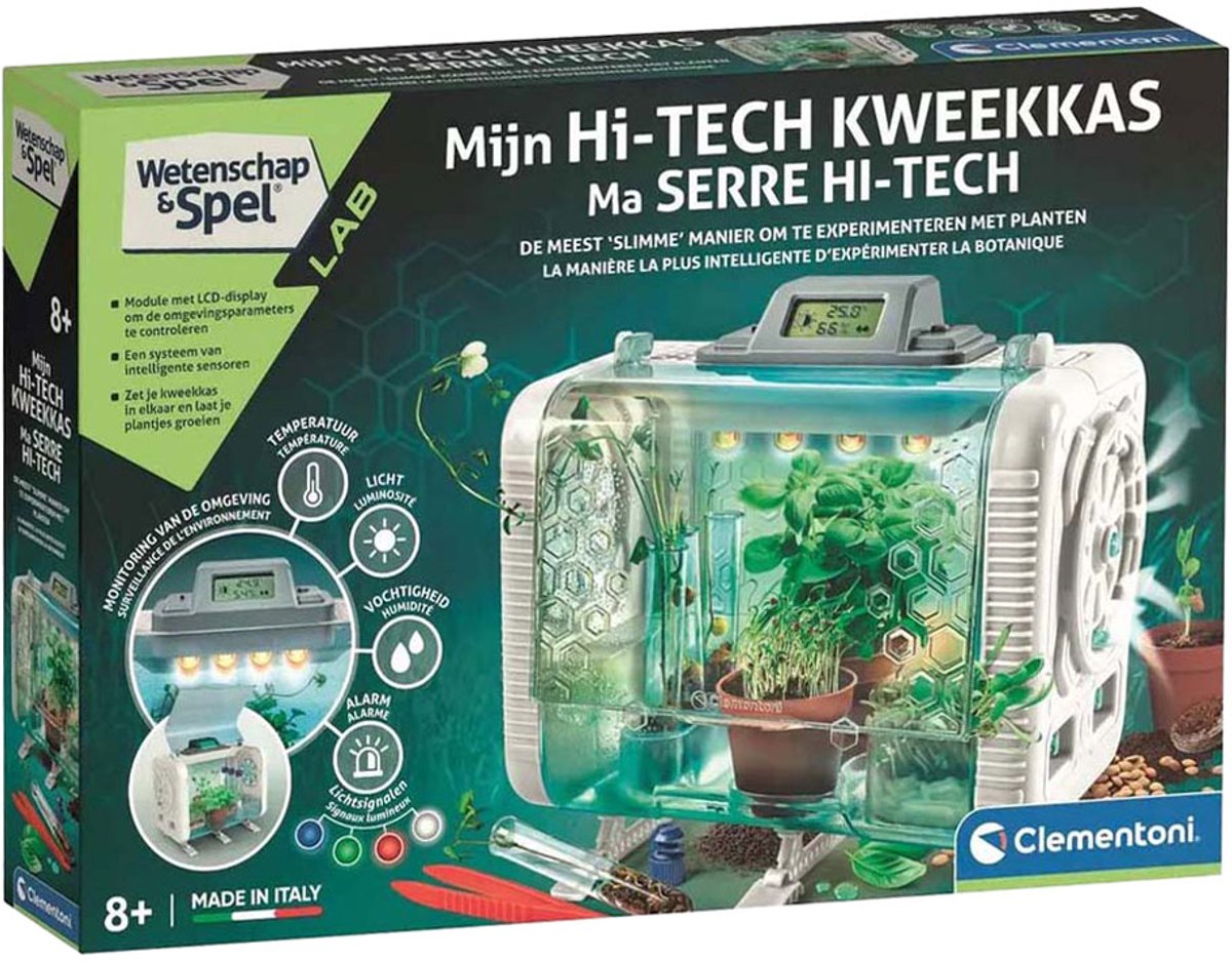 Clementoni Wetenschap en Spel - Hi-Tech Kweekkas - STEM speelgoed - Broeikas - Experimenteren met Planten - Groene vingers - Vanaf 8 jaar