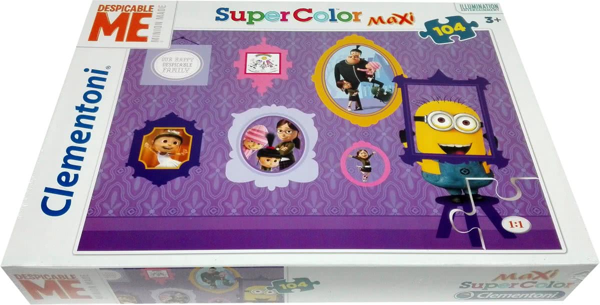 Verschrikkelijke Ikke -minions- Clementoni Super Color Maxi Puzzel - 104 stukjes