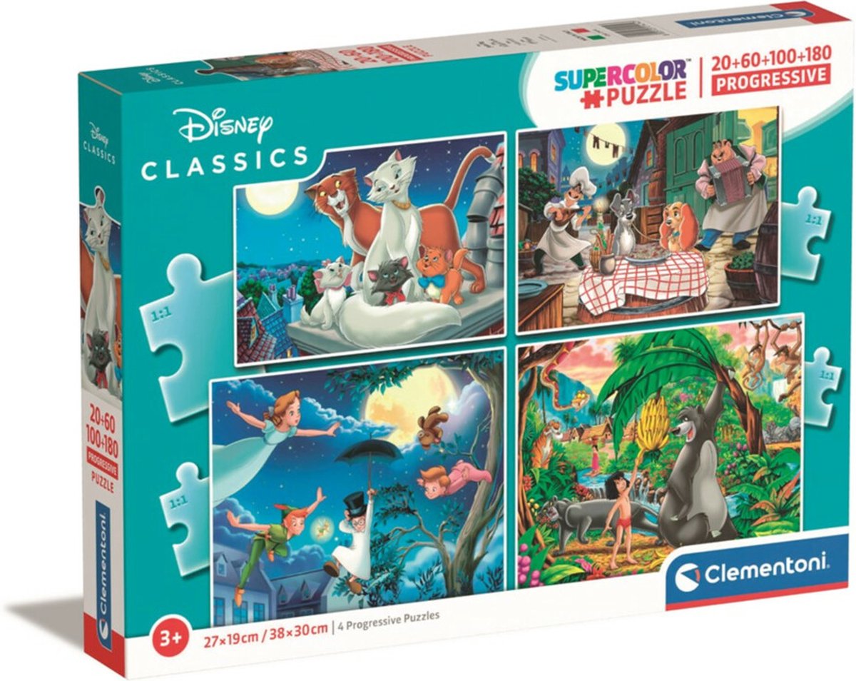 clementoni puzzel disney classics, 4in1