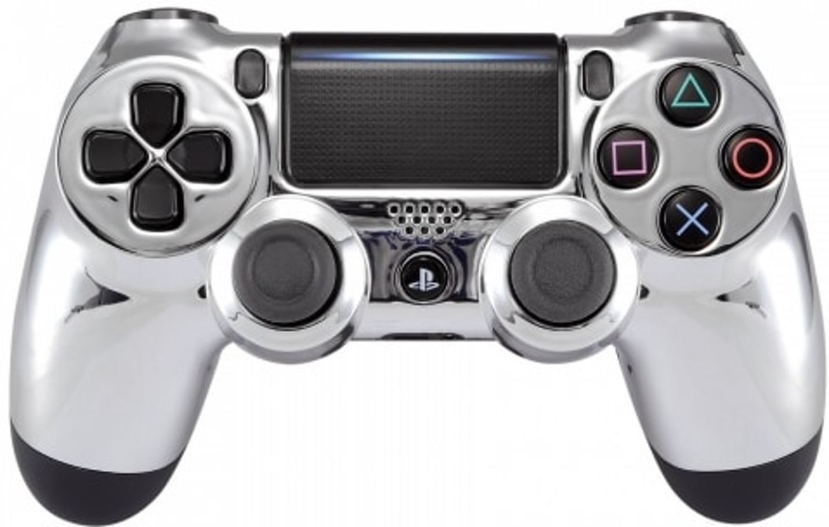 PS4, Wireless Dualshock 4 Controller V2 – Chrome Silver Custom