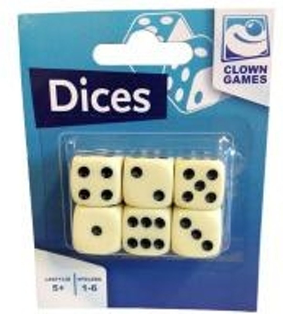 Clown 6 Dobbelstenen Krt.