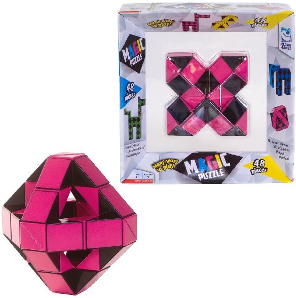 Clown Magic Puzzel 48 stukjes - Roze