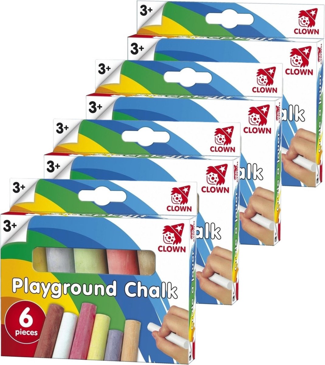 Clown stoepkrijt sticks - 36x stuks - verschillende kleuren - speelgoed - kinderen