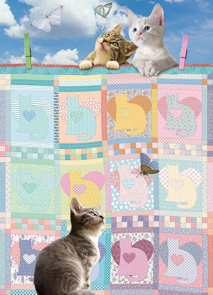   legpuzzel 500 stukjes Quilted Kittens
