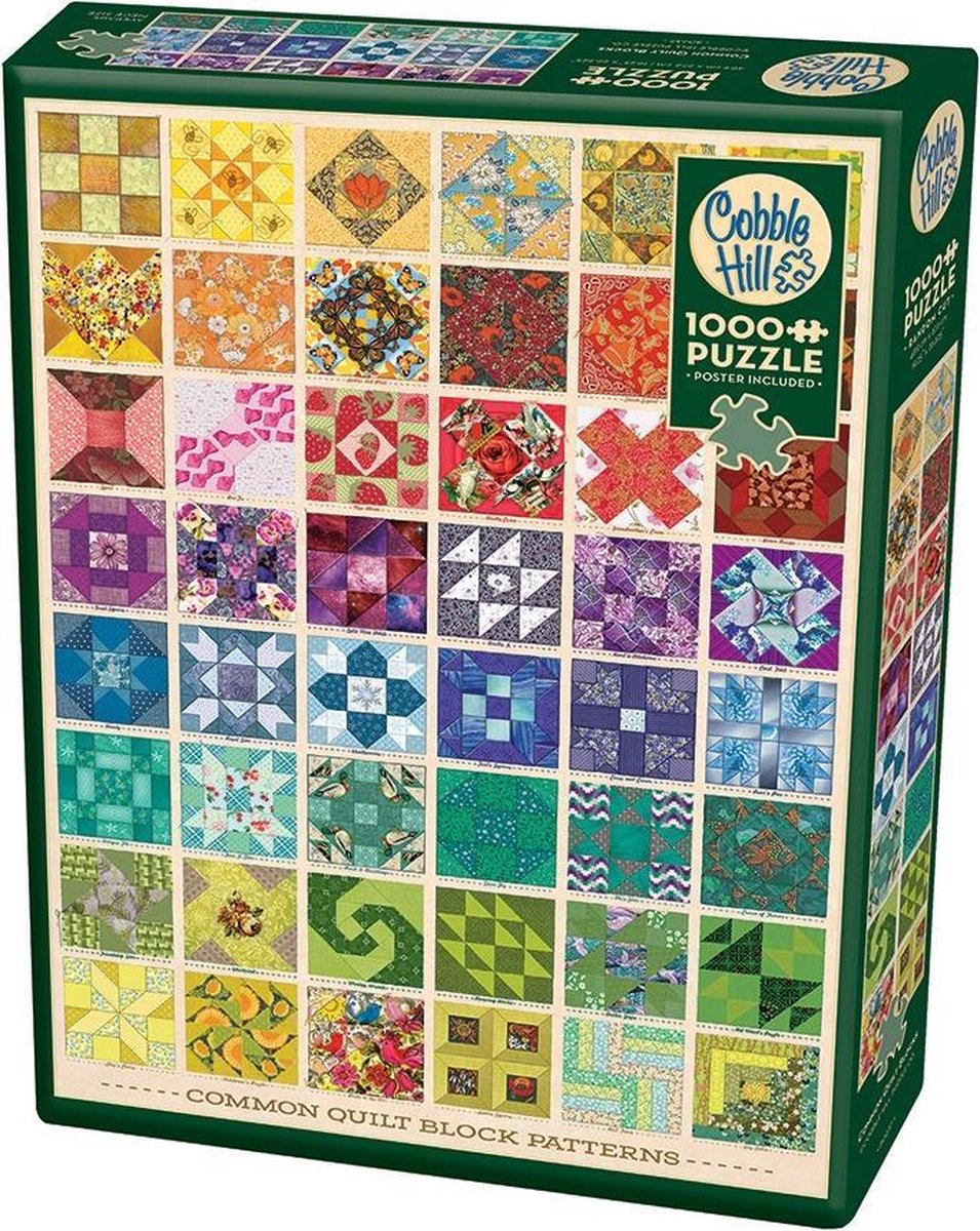 Cobble Hill legpuzzel kleurrijke Quiltblokken 1000 stukjes