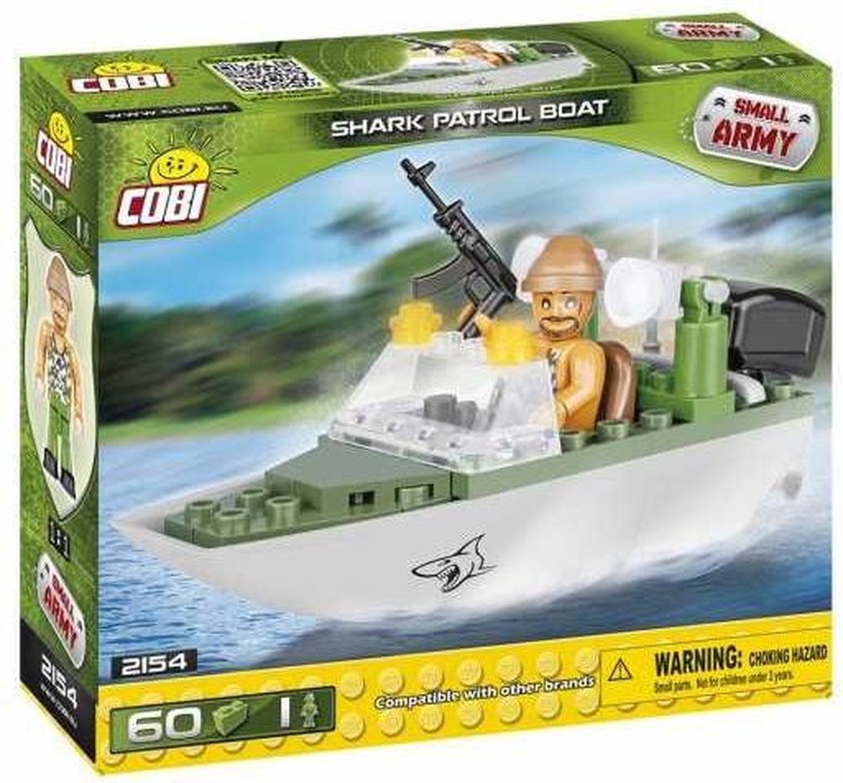 Small Army Shark Patrol Boat bouwset 60-delig 2154