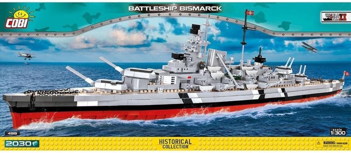 bouwpakket Battleship Bismarck ABS grijs 2030-delig (4819)