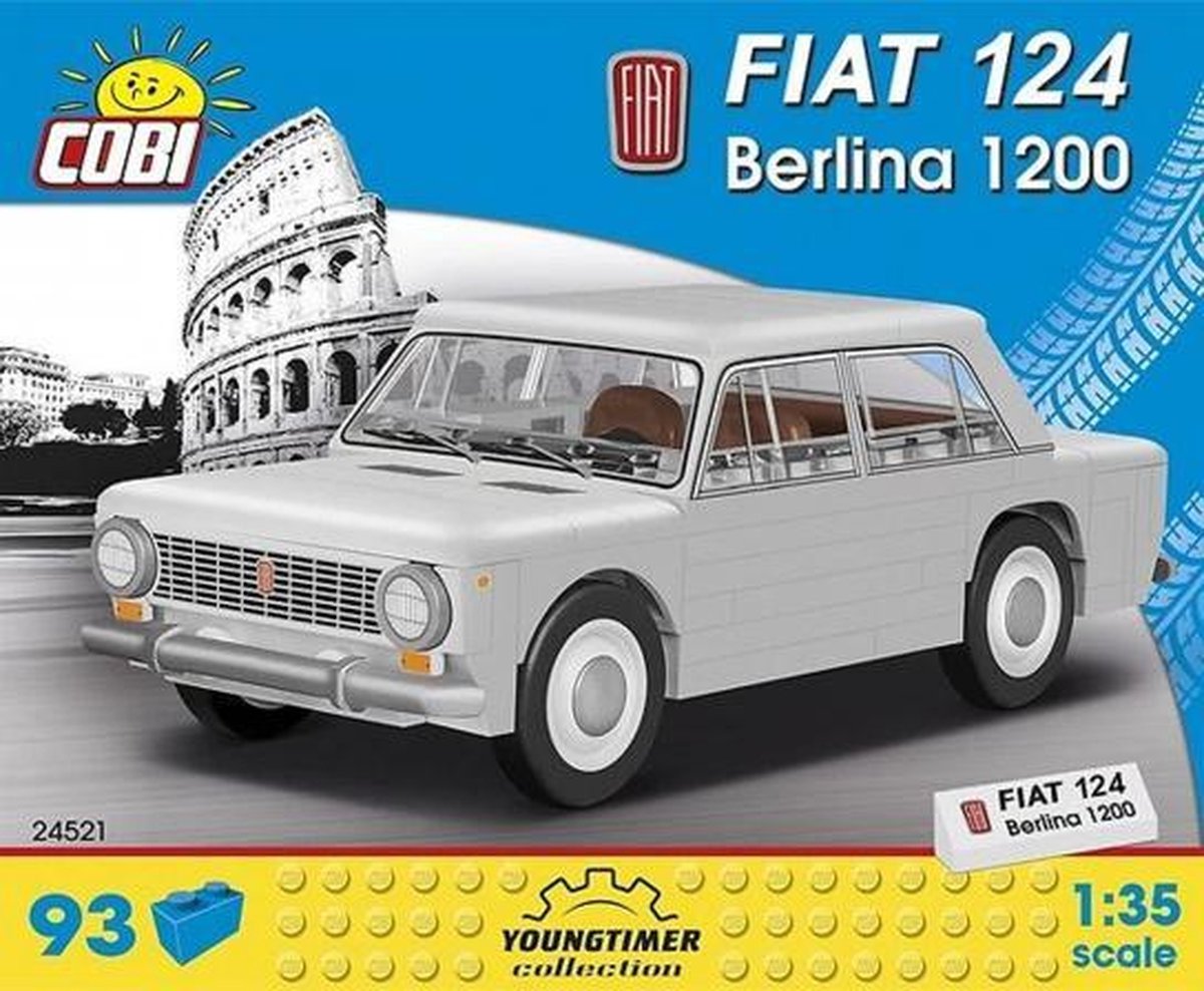 bouwpakket Fiat 124 Berline 1200 jongens grijs 93-delig