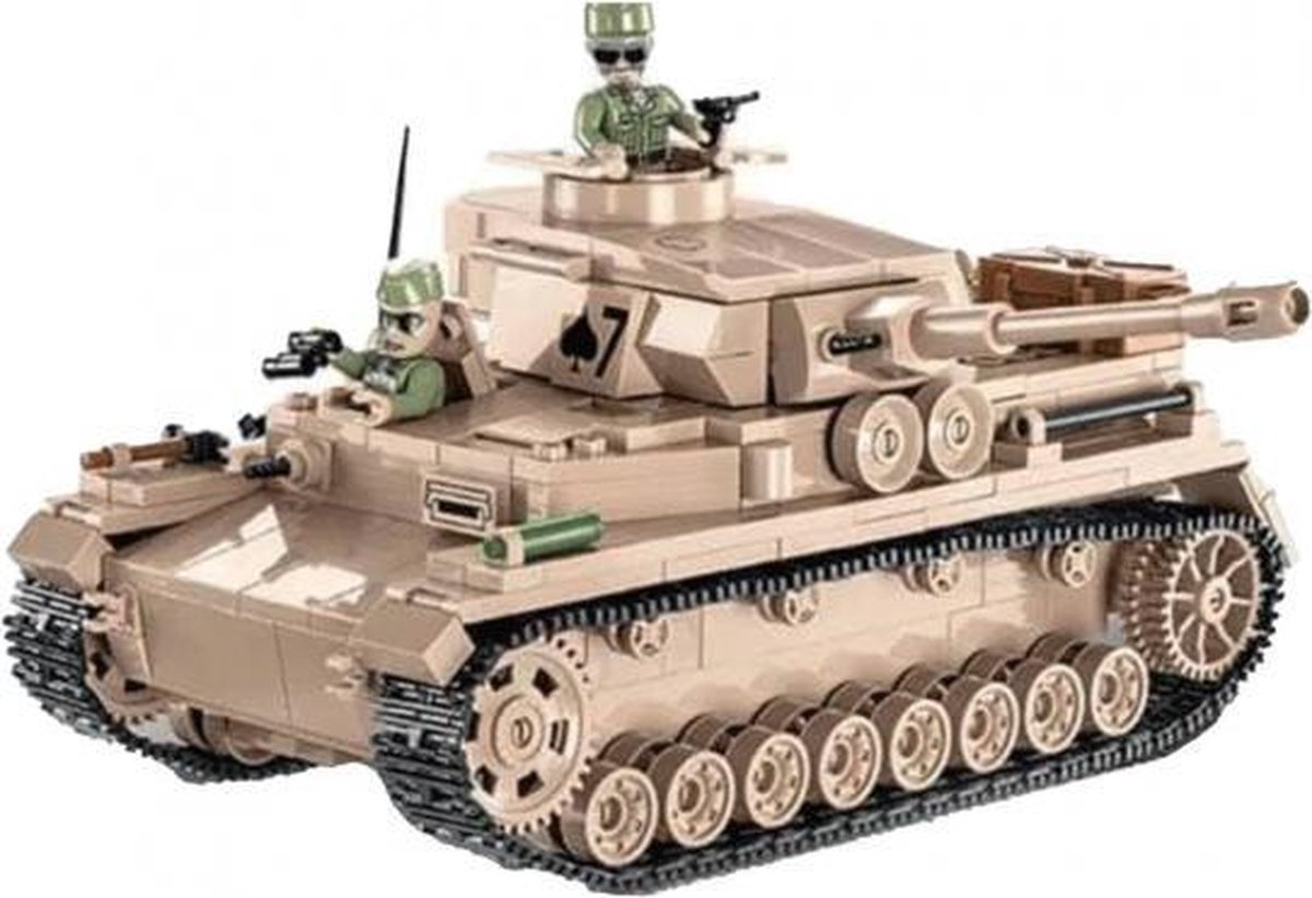 bouwset Panzerkampf tank 21,5 x 10,5 cm beige 555-delig