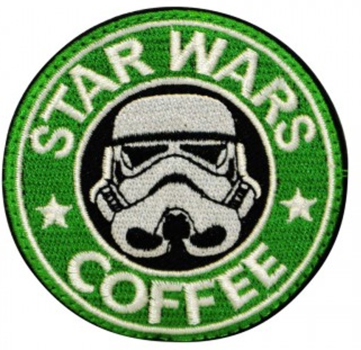Star Wars Coffee geborduurde groene film patch met velcro