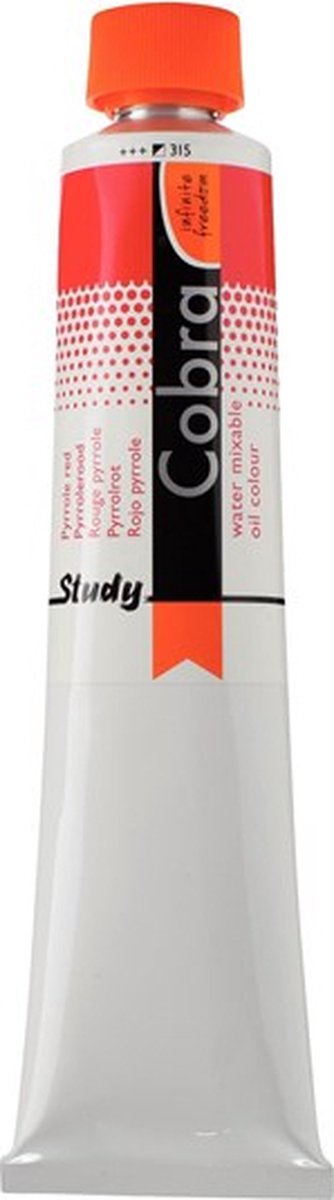 Cobra Study Water Vermengbare Olieverf Tube - Pyrrolerood 315 - 200 ml