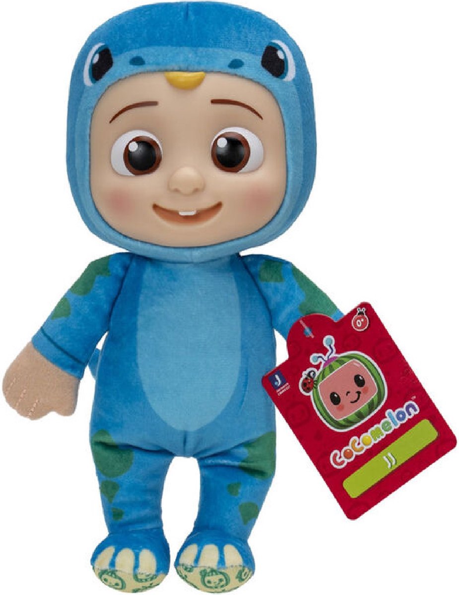 Cocomelon Dino JJ knuffel - 20 cm - Pluche met kunststof hoofd