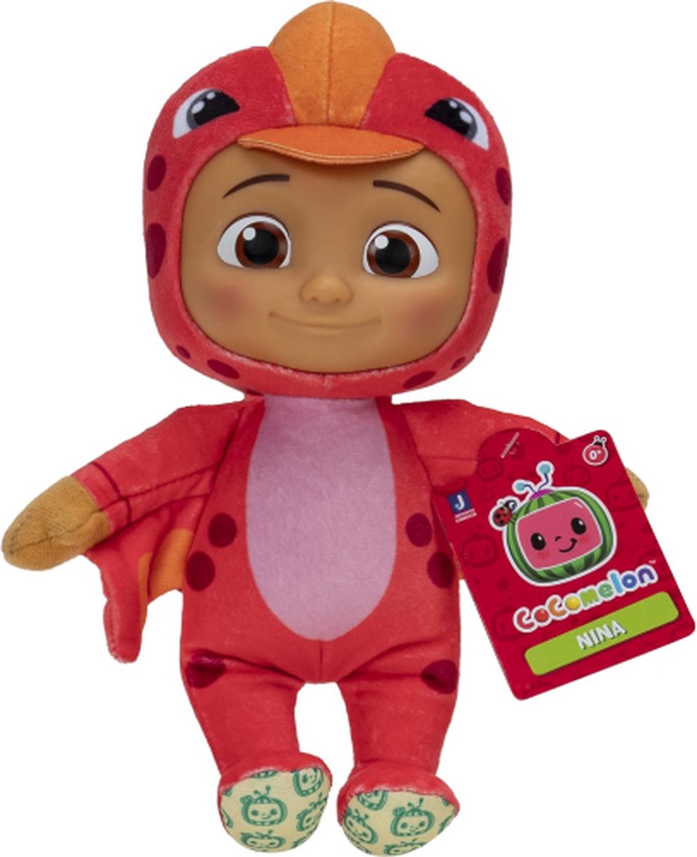 Nina (Rood) CoComelon Pluche Knuffel 20 cm - Speelgoed Knuffels voor Kinderen Jongens Meisjes Baby - Coco melon Speelgoed Pop Cadeau