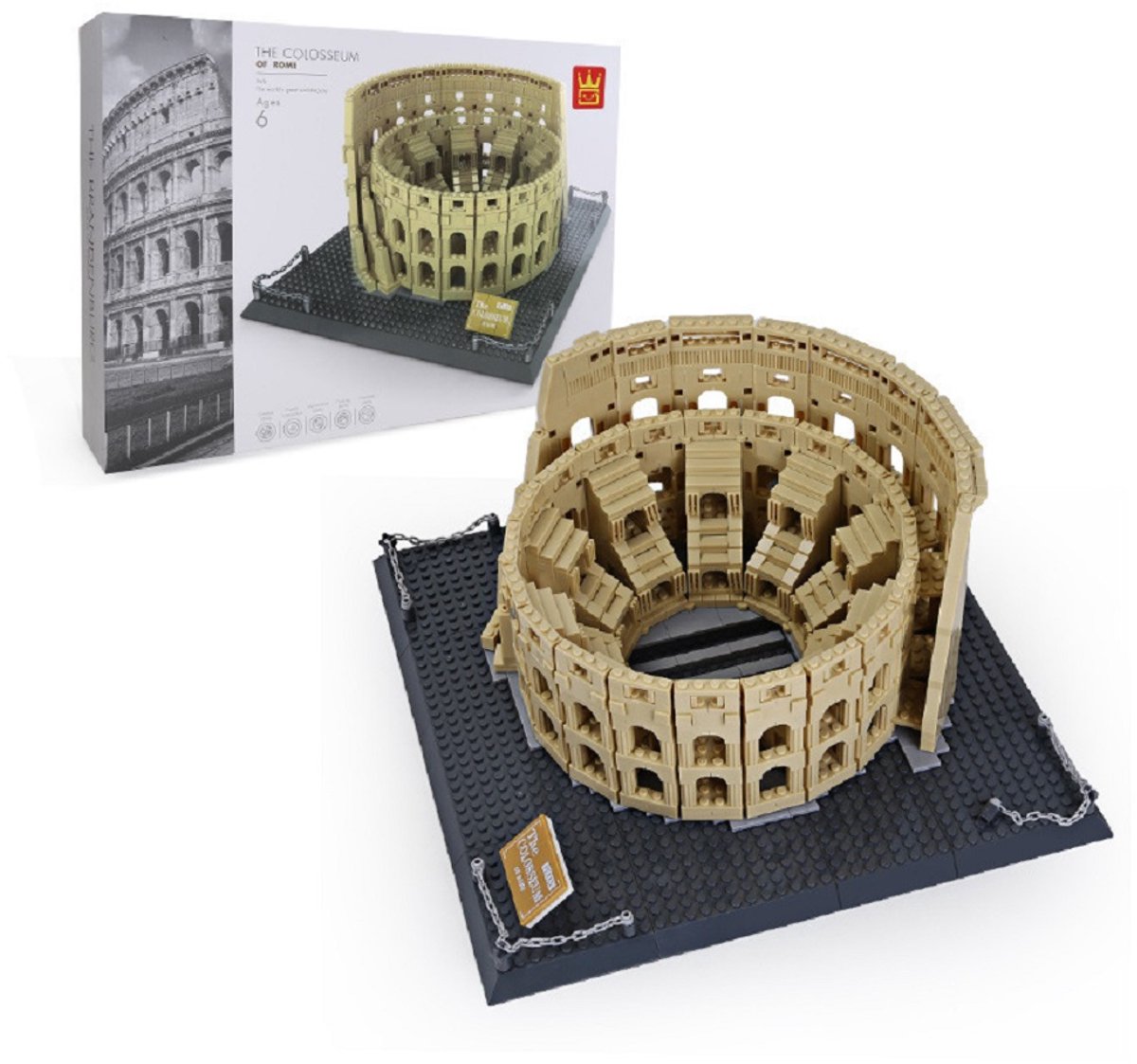 COIL Modelbouwpakketten, Architectuurmodel, Constructiespeelgoedblokken, Speelgoedbouwstenen, Colosseum in Rome, 1756 onderdelen