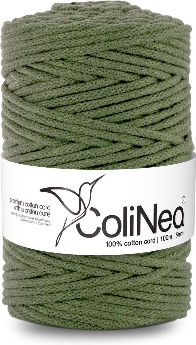 ColiNea - Touw - katoenen - koord - Katoenkoord - macramé - 5 mm x 100 m - Khaki