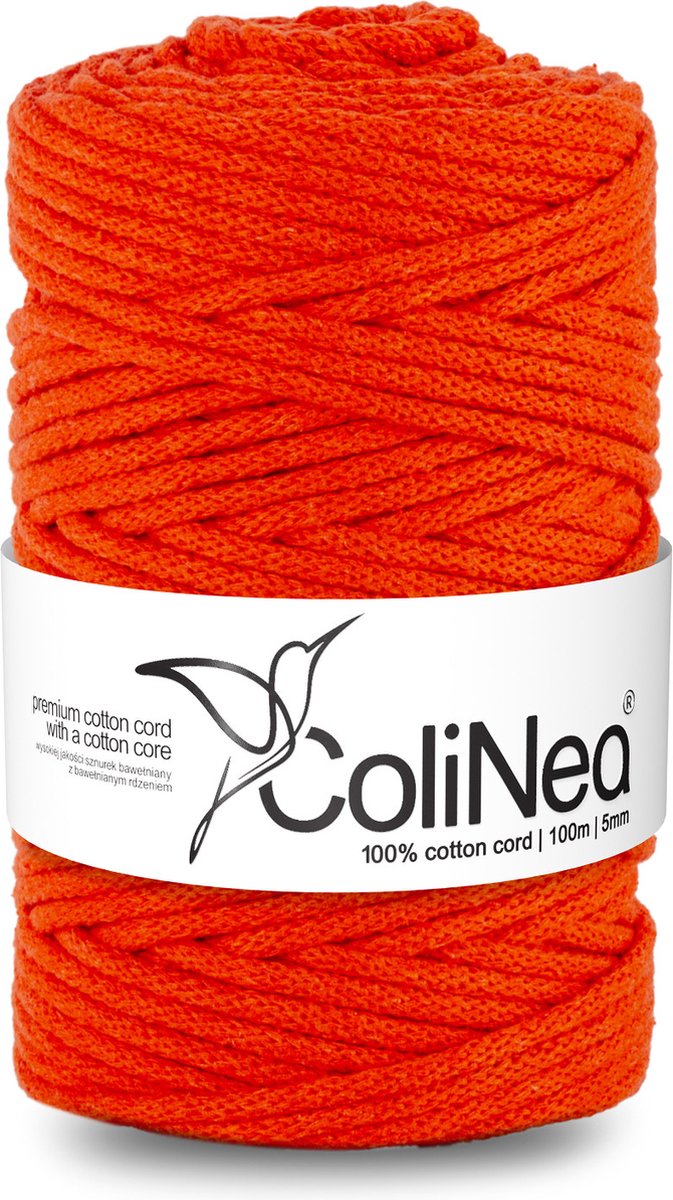 ColiNea - Touw - katoenen - koord - Katoenkoord - macramé - 5 mm x 100 m - Oranje