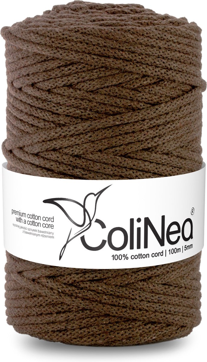 ColiNea - Touw - katoenen - koord - Katoenkoord - macramé - 5 mm x 100 m - bruin