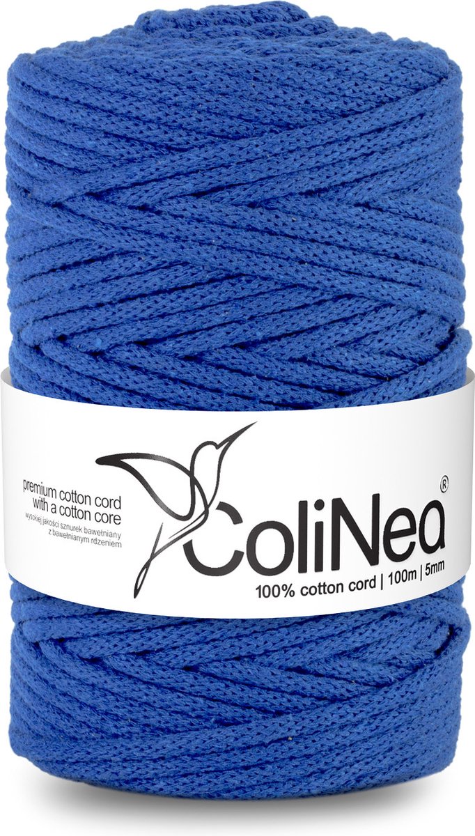 ColiNea - Touw - katoenen - koord - Katoenkoord - macramé - 5 mm x 100 m - donker blauw