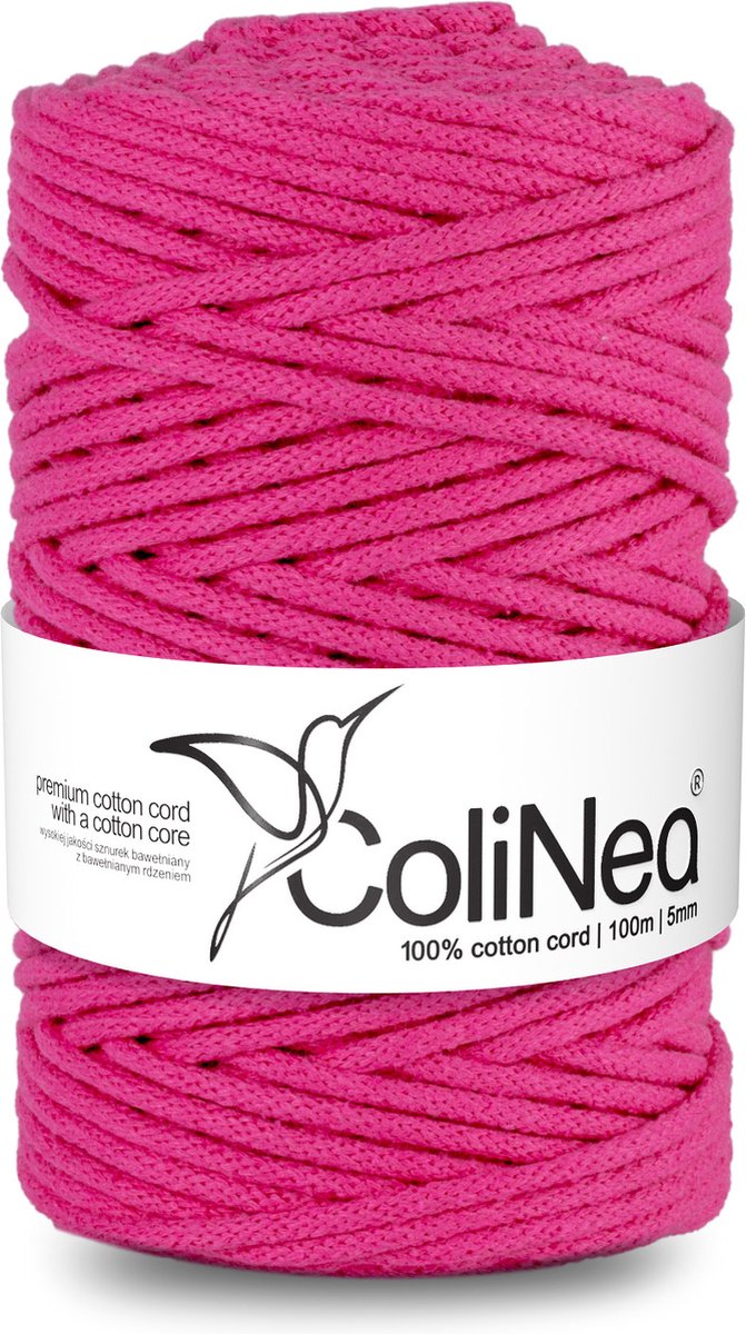ColiNea - Touw - katoenen - koord - Katoenkoord - macramé - 5 mm x 100 m - fuchsia