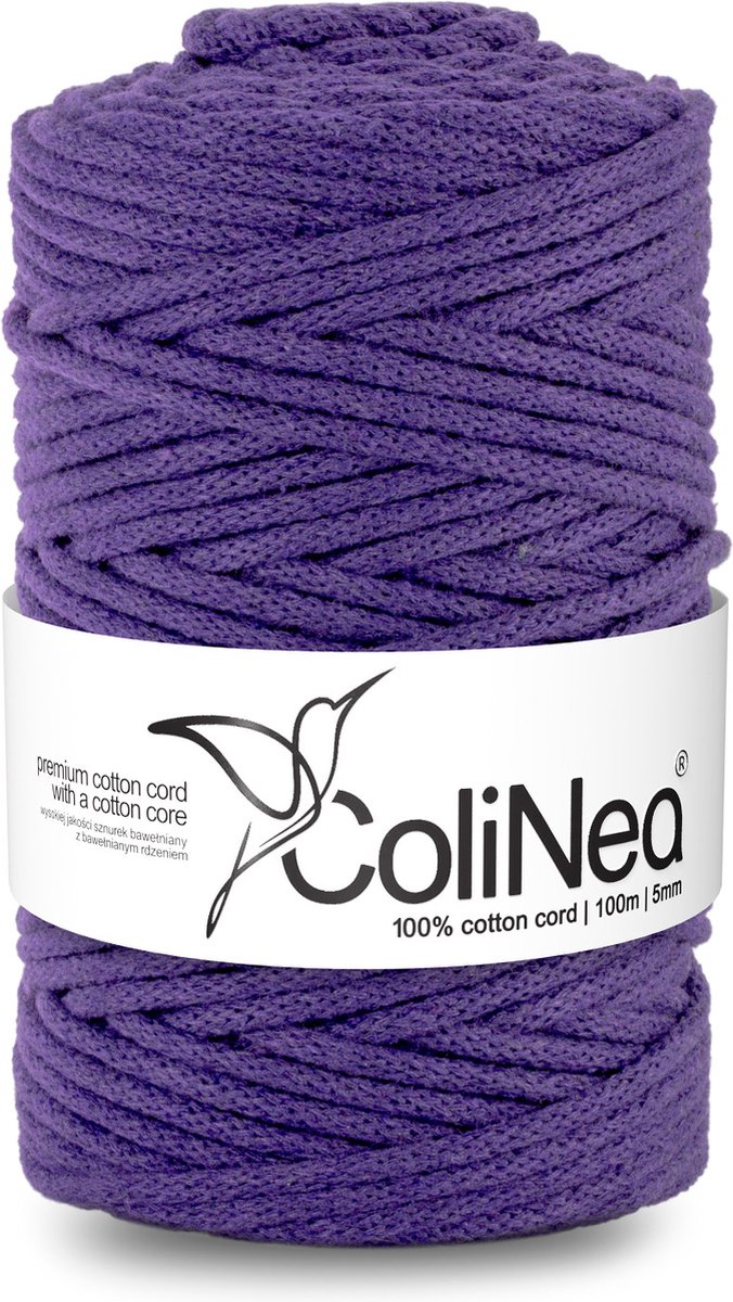 ColiNea - Touw - katoenen - koord - Katoenkoord - macramé - 5 mm x 100 m - paars