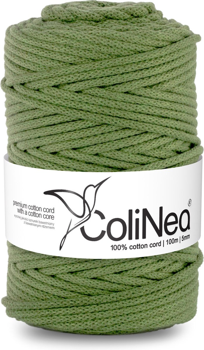 ColiNea - Touw - katoenen - koord - Katoenkoord - macramé - 5 mm x 100 m - pistache kleur