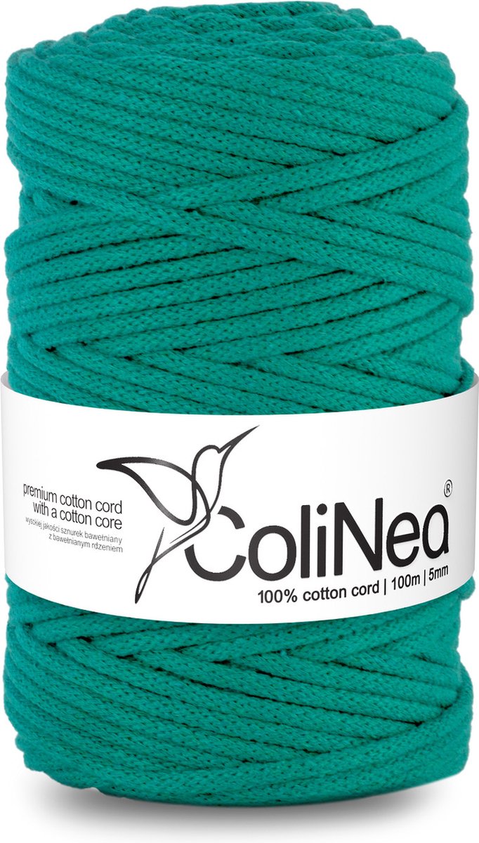 ColiNea - Touw - katoenen - koord - Katoenkoord - macramé - 5 mm x 100m - turkoois