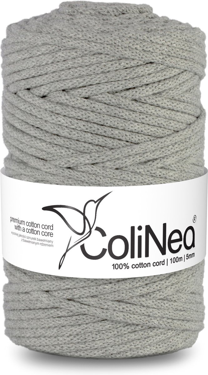 ColiNea - Touw - katoenen - koord - Katoenkoord - macramé - 5 mm x 200 m - Grijs