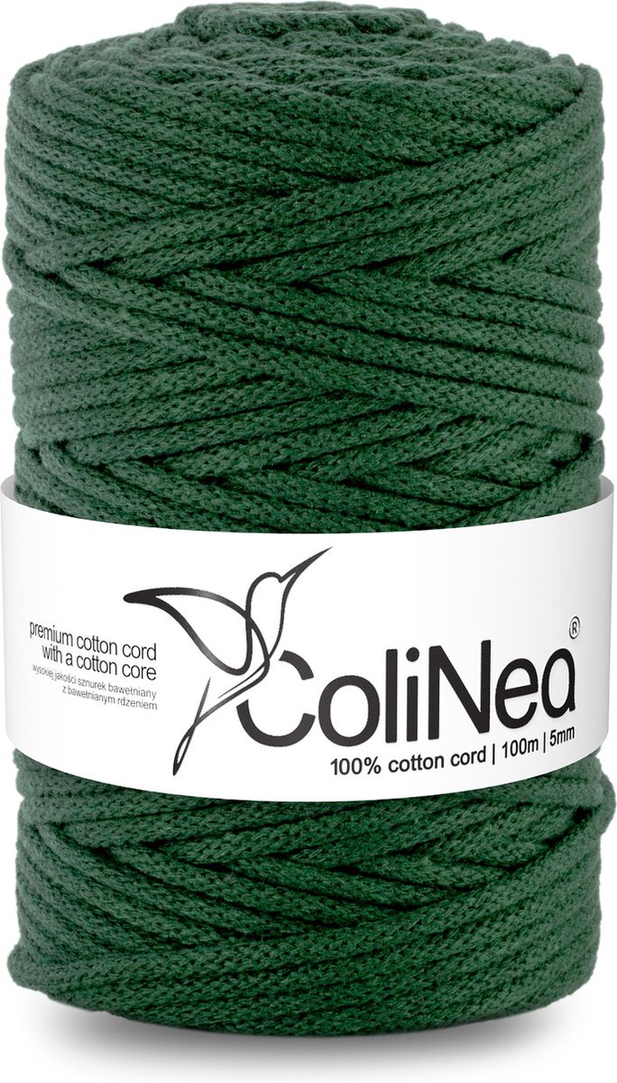 ColiNea - Touw - katoenen - koord - Katoenkoord - macramé - 5 mm x 200 m - Groen