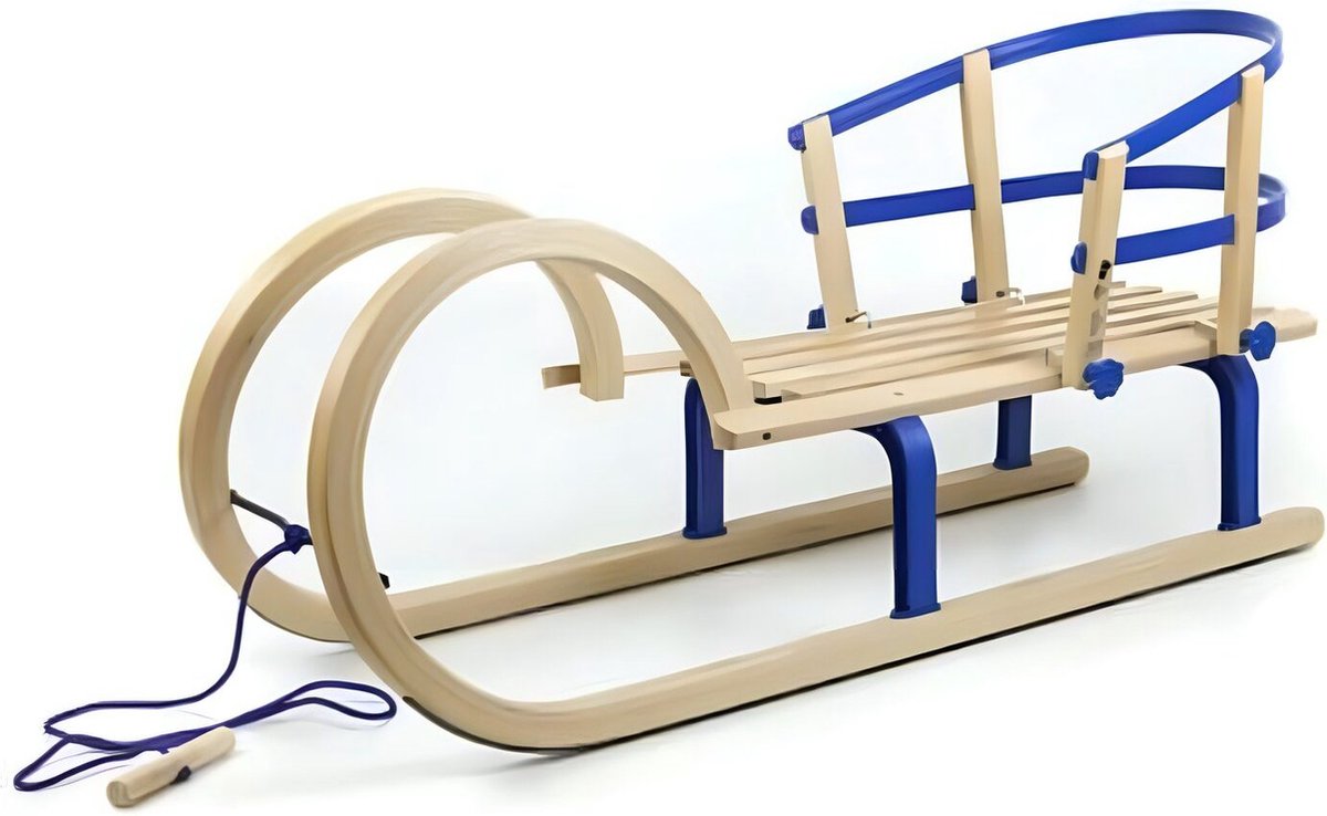 VT Sport - Kinderslee Opvouwbaar met Rugleuning - 110cm - Opvouwbare   Rodel - Incl. Trektouw - Made in EU