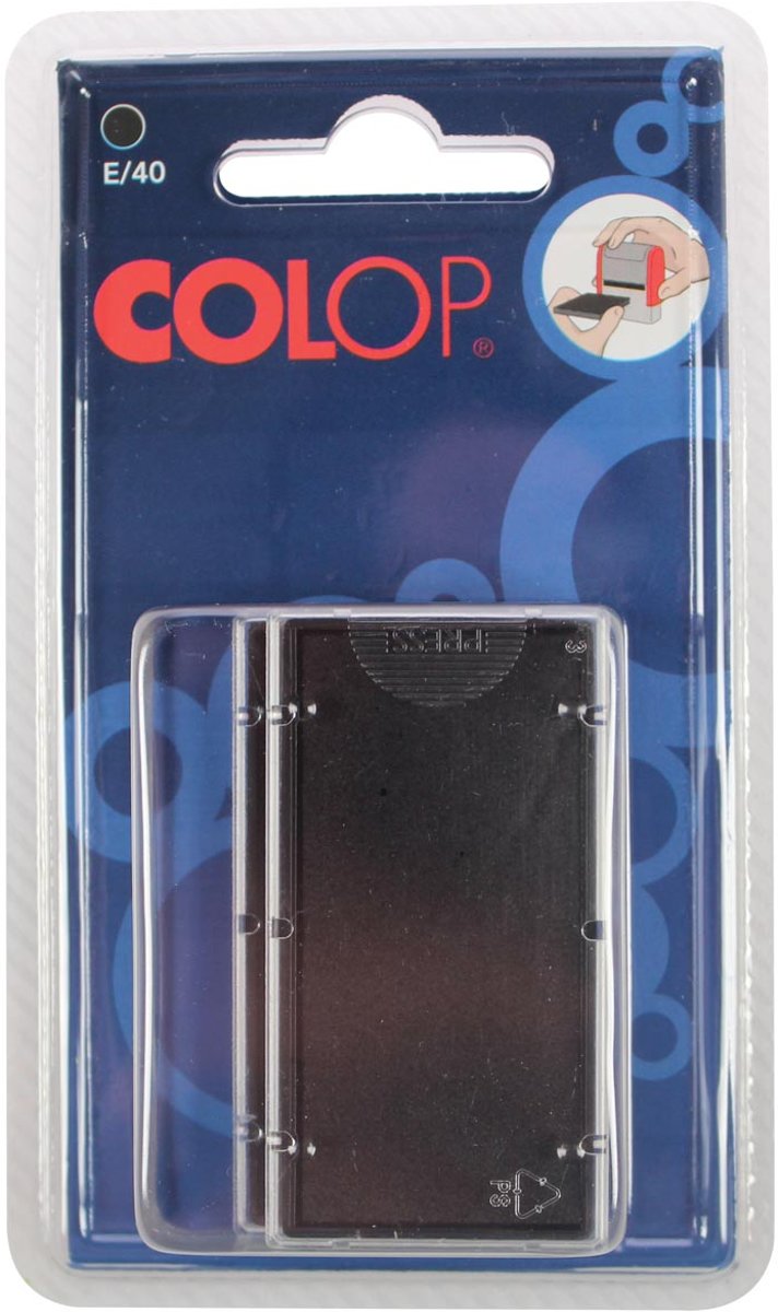 9x Colop stempelkussen zwart, voor stempel P40, P40N, blister a 2 stuks