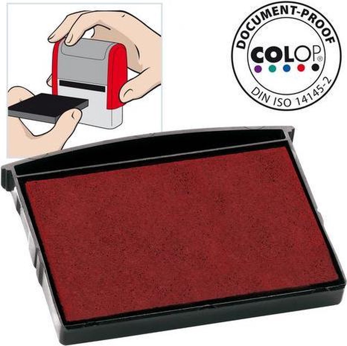   Inktkussen E/2600, Zelf-inktende Stempels, Rood (pak 2 stuks)