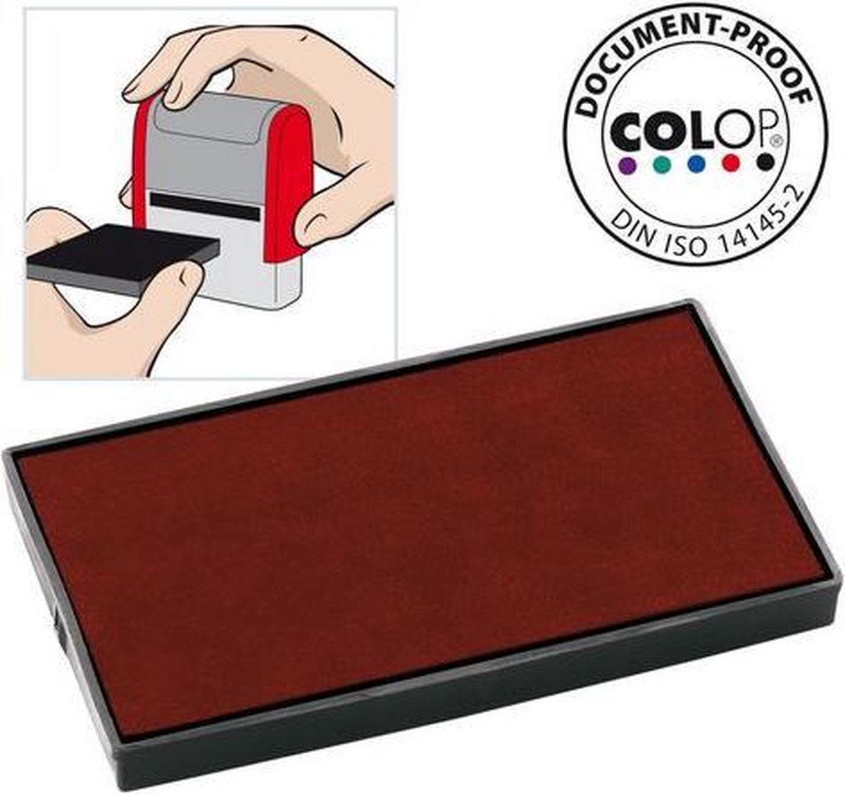   Reserve kussen t.b.v. zelfinktende stempels E/60 rood voor Printer 60 Microban (pak 2 stuks)