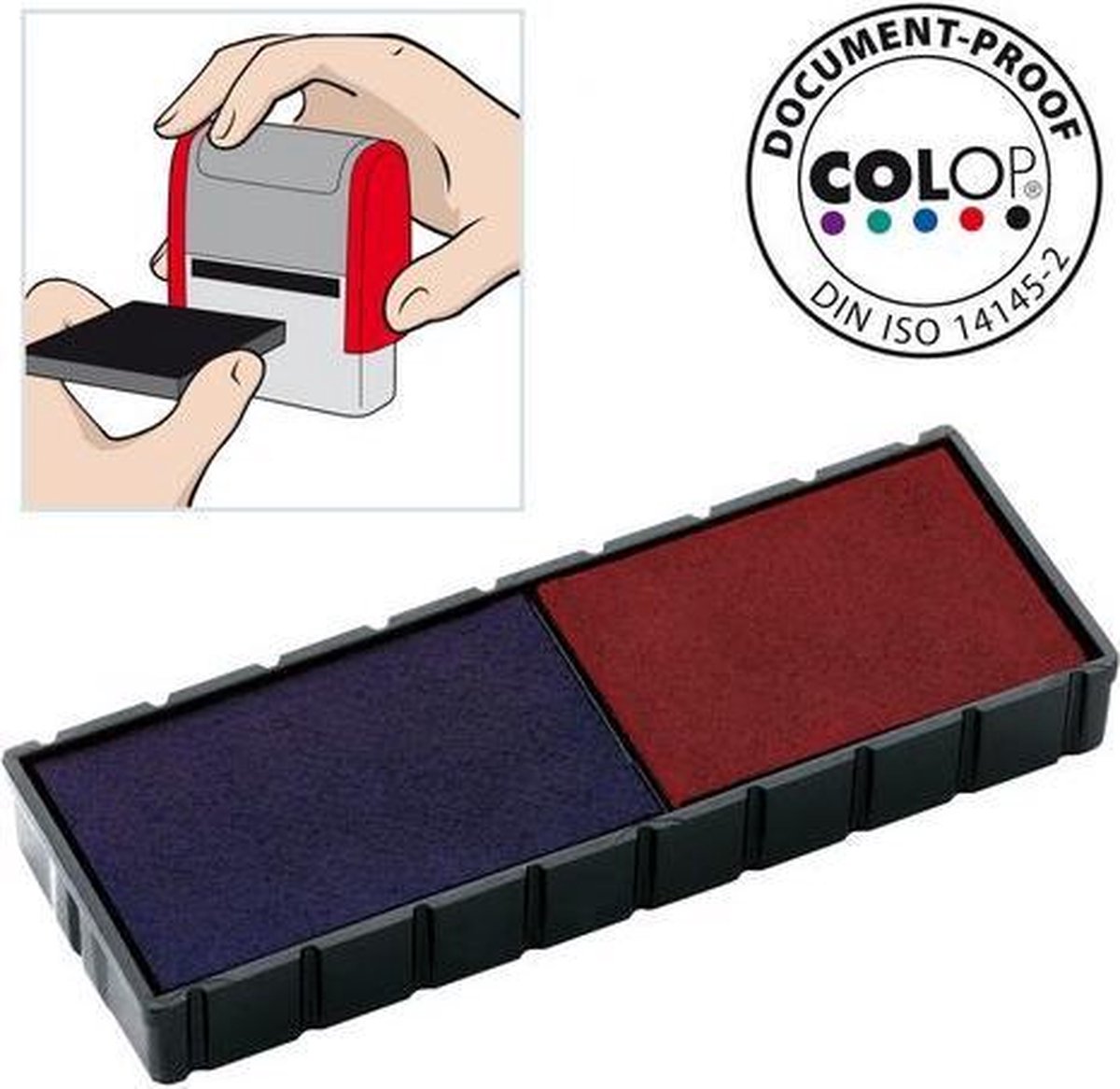   stempelkussen blauw en rood voor stempel S120WD