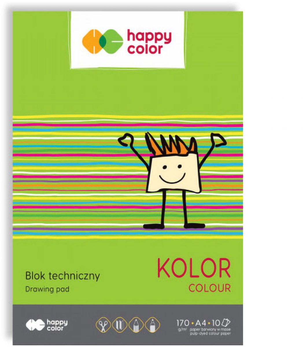 Happy Color – Technisch blok – A4/10 vel – Gekleurd – 170 g/m²