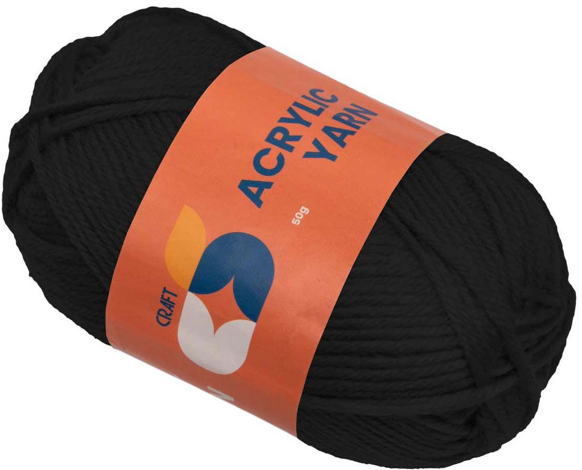 Colorations - Acrylgaren Zwart, 50g