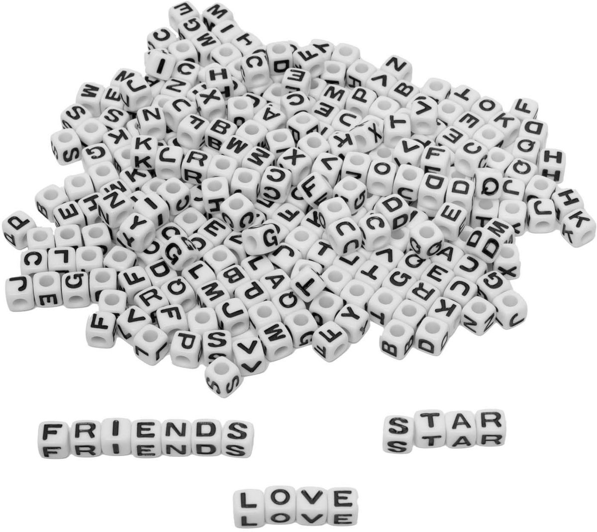 Colorations - Alfabet Kralen, 7mm, 300st.