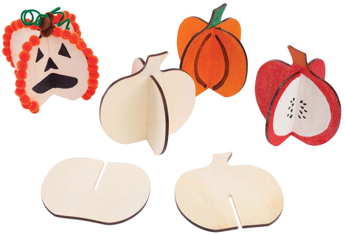 Colorations - Bouw Je Eigen 3D Houten Pompoen, 6dlg.