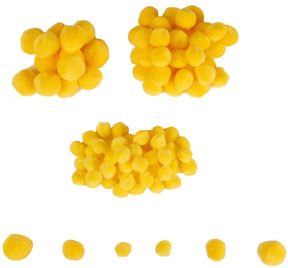 Colorations - Mini Pompons Geel, 100st.
