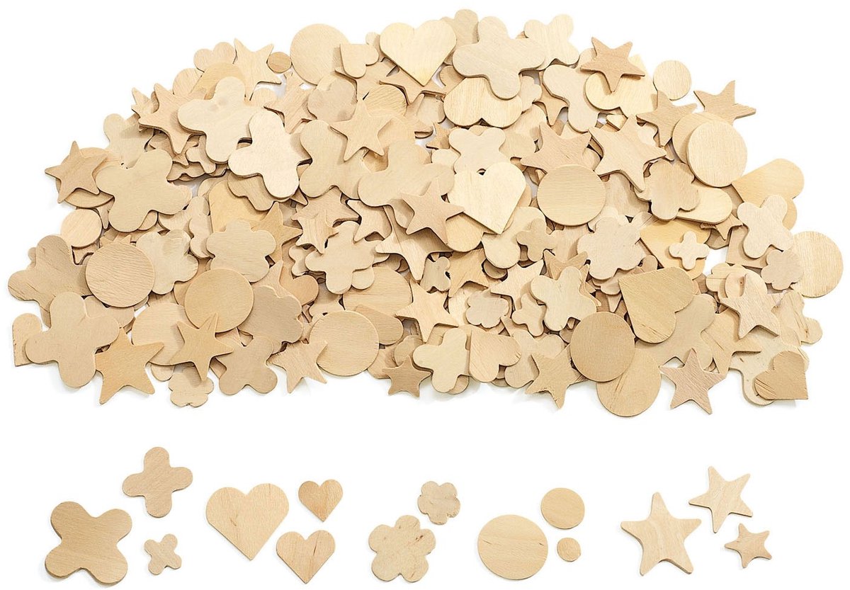 Colorations houten vormen educatief speelgoed 350 stuks natuurlijk.