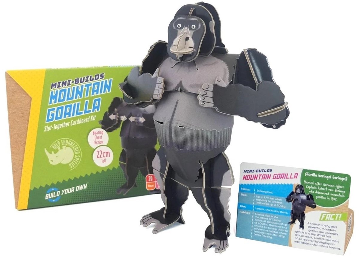 Build Your Own: Mini Builds - Mountain Gorilla - Kartonnen bouwset 22cm