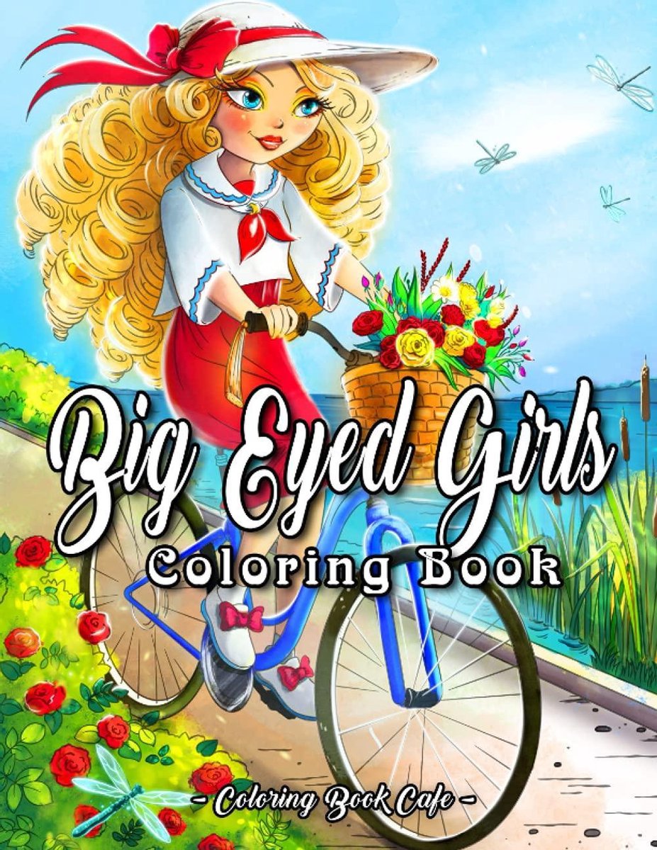 Big Eyed Girls Coloring Book - Coloring Book Cafe