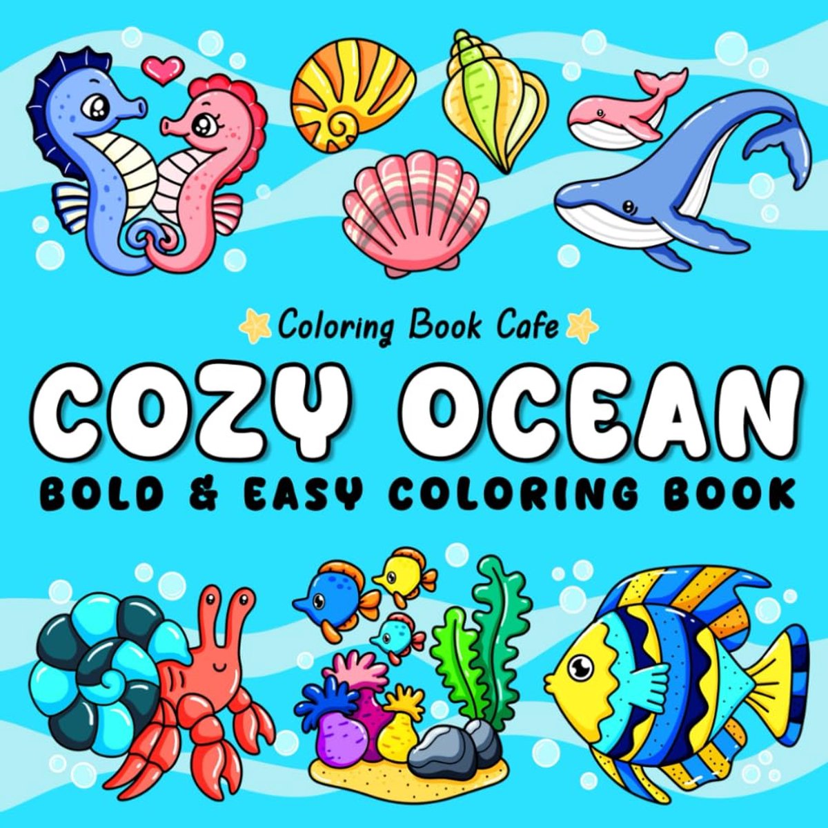 Cozy Ocean kleurboek - Coloring Book Cafe - Kleurboek voor volwassenen en kinderen