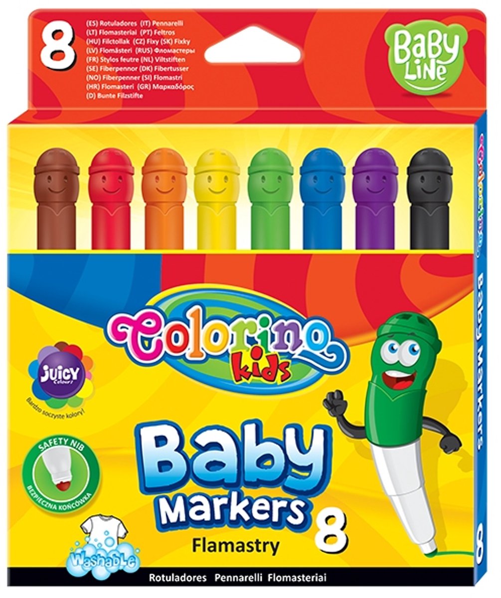 Colorino Babypotloodset - 8 levendige kleuren