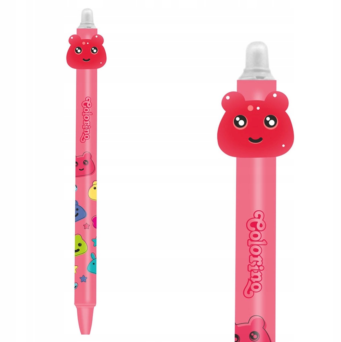 Colorino Jelly Heads Uitwisbare Pen - Rood, Blauwe inkt, 0,5 mm